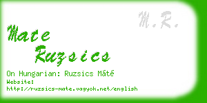 mate ruzsics business card