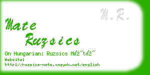 mate ruzsics business card